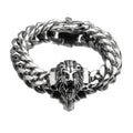 14mm-wide Lion-head Stainless Steel Titanium Alloy Gold-plated Buckle Cuban Mens Bracelet