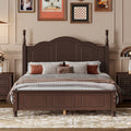 Full Size Wood Platform Bed Frame, Retro Style