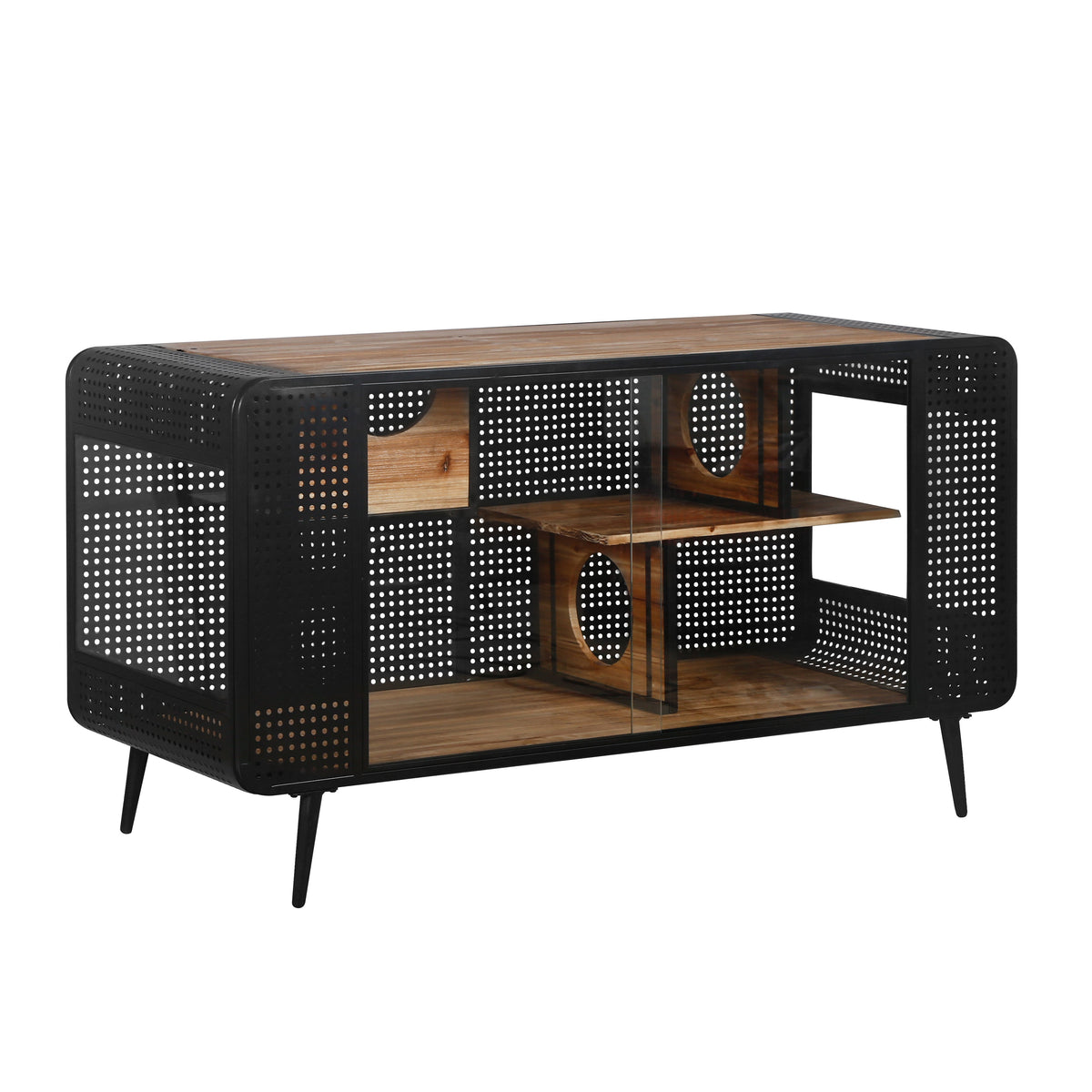55.12" Spacious Cat House with Tempered Glass