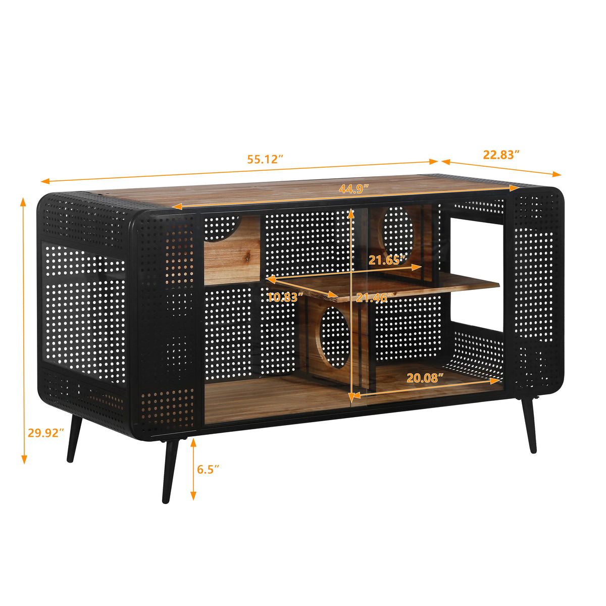 55.12" Spacious Cat House with Tempered Glass