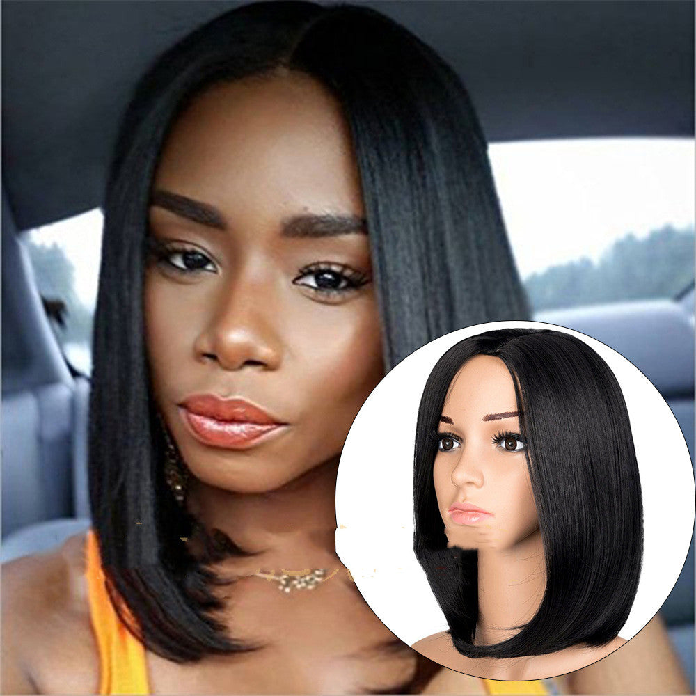 Mid-point Fashion Black Short Hair