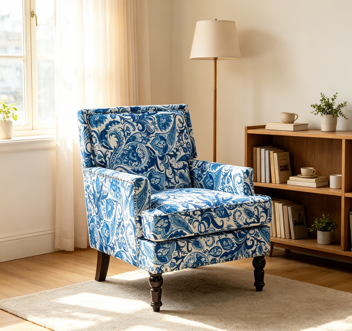 Upholstered Accent Chair, Vintage Armchair