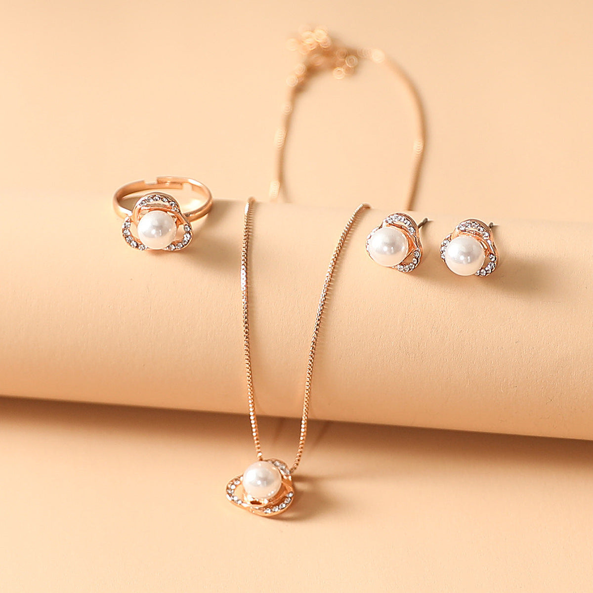 Necklace Earrings And Ring Jewelry Setluxuriously Understated And Versatile
