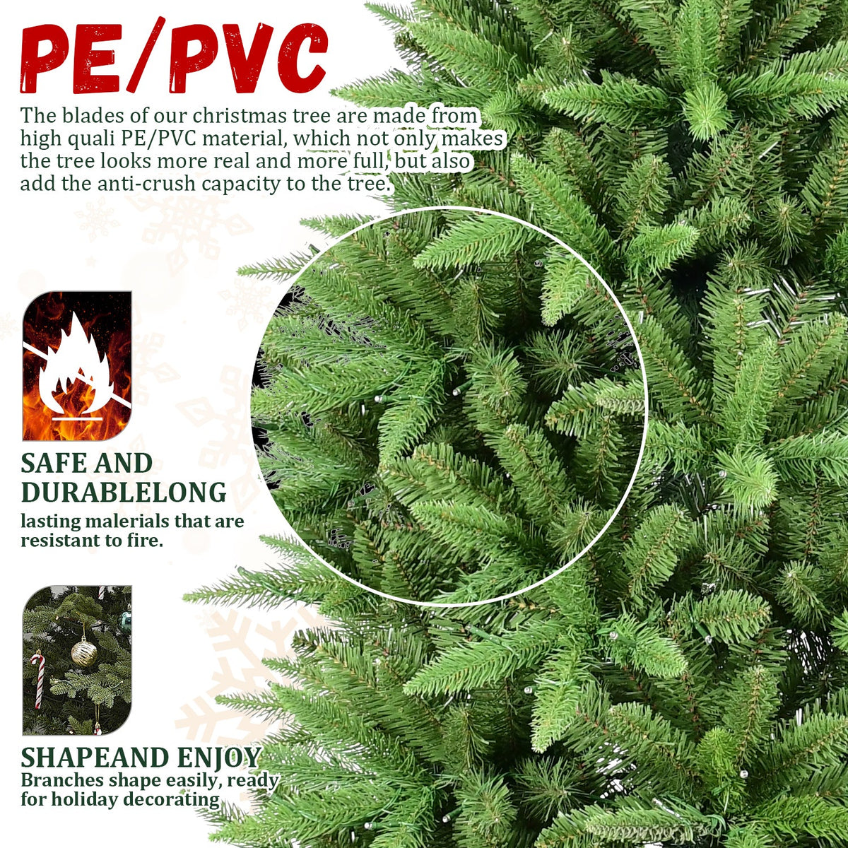 7FT Slim Christmas Tree – Perfect for Corners & Small Spaces