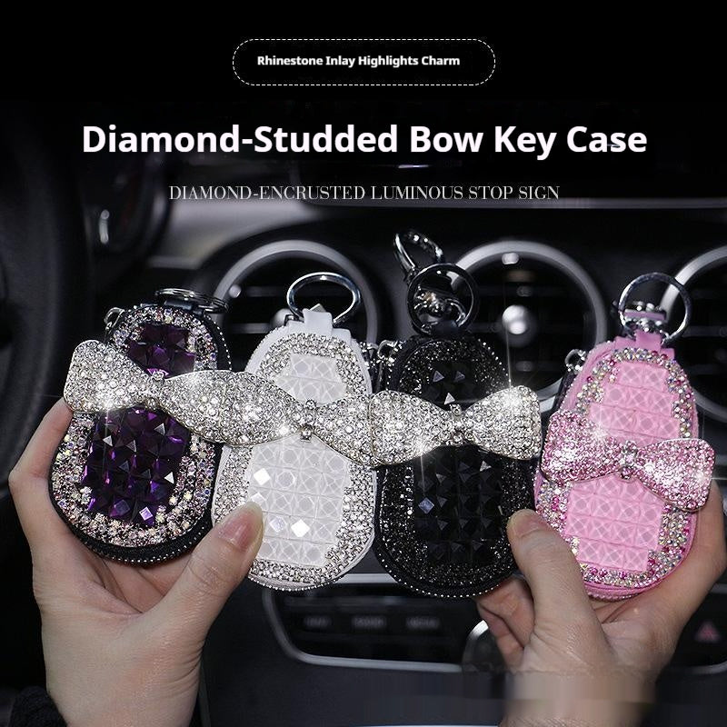 Car-embellished Diamond Gourd Key Case For Women
