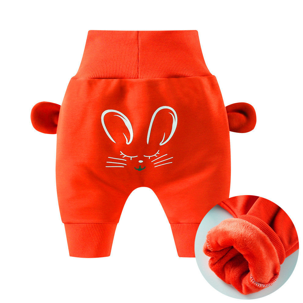 Big pp baby high waist belly protection pants