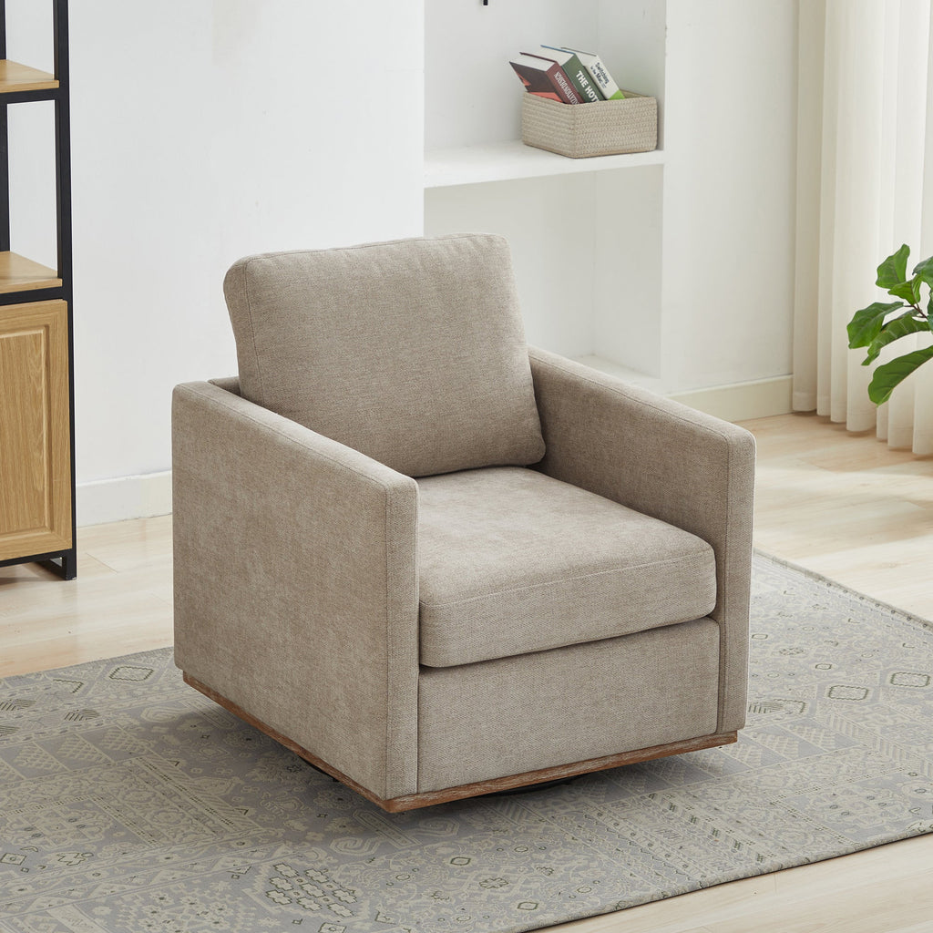 30.5"W Square Upholstered Swivel Accent Chair