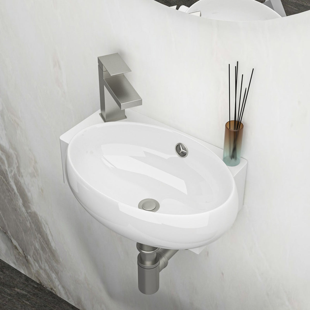 16.5x11 Inch Wall-Mounted Bathroom Sink