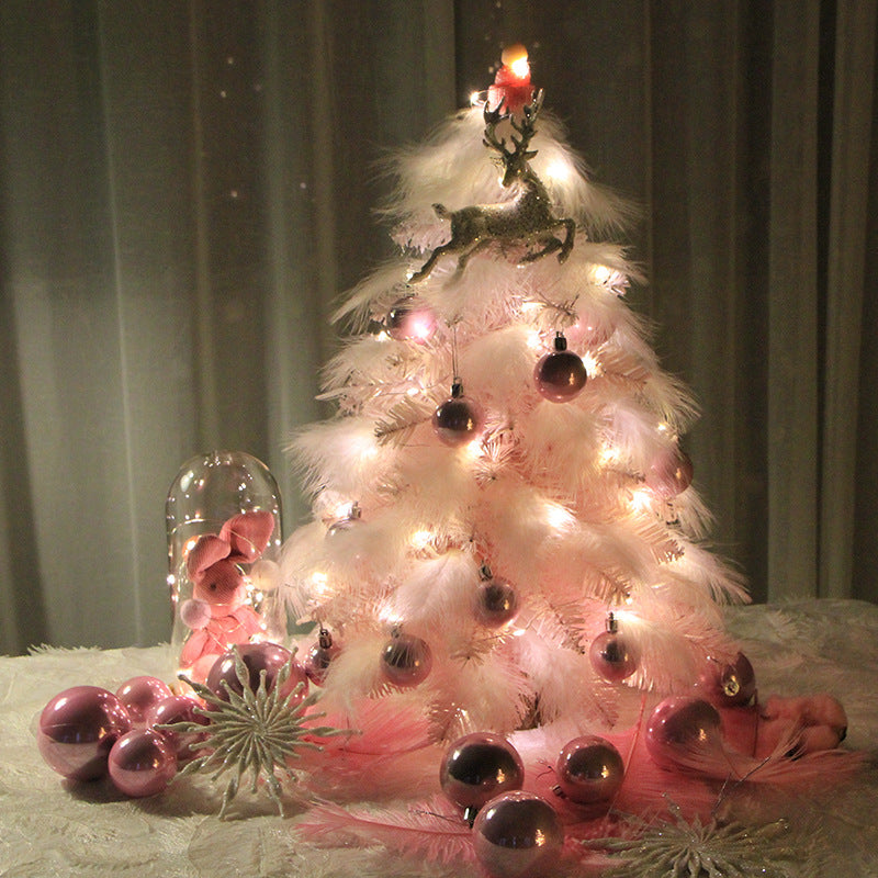 Christmas Ornament Desktop Small Tree Christmas Tree Feather Decoration Tree
