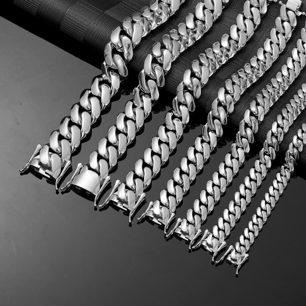 Mens Stainless Steel Titanium Mirror-Polished Bracelet