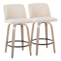 26" Contemporary Fixed Height Counter Stool with Swivel