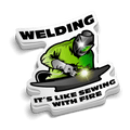 Sewing With Fire  -  Hard Hat Decal