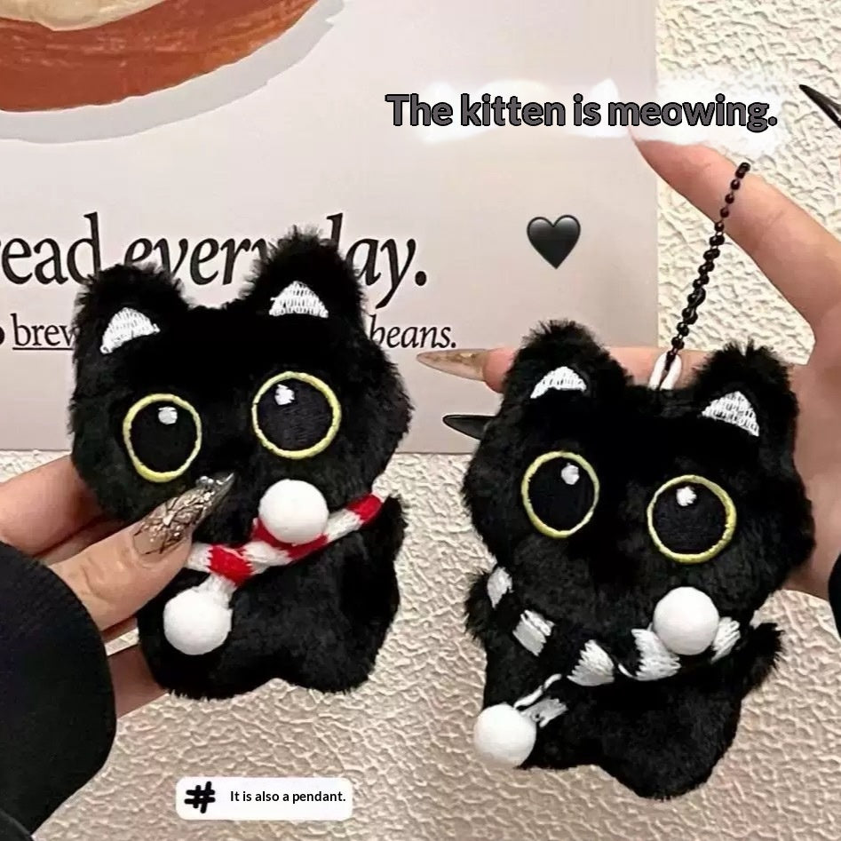 Little Black Cat Plush Doll, Keychain And Bag Charm