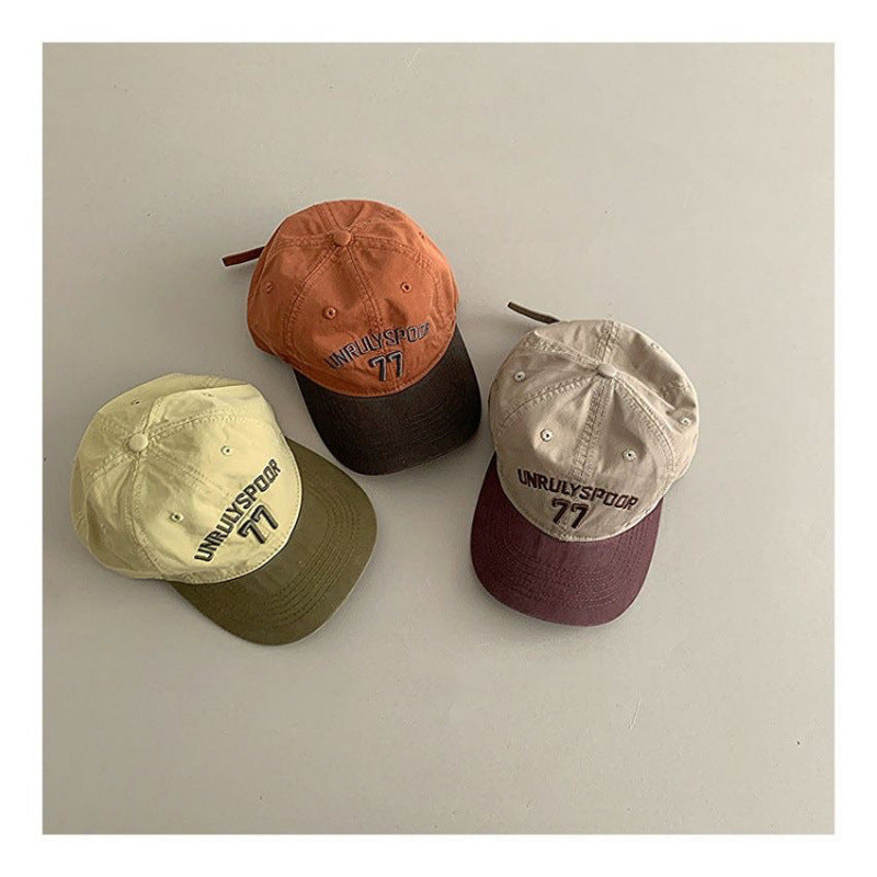 Stylish Casual Soft-crown Color-block Baseball Cap For Kids