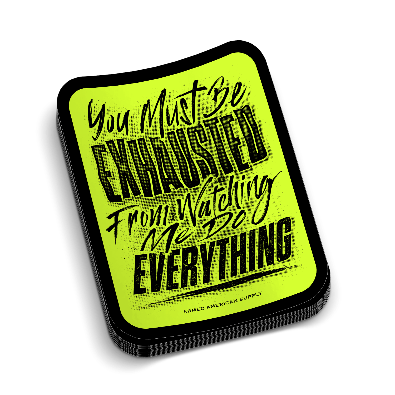 Exhausted -  Hard Hat Decal