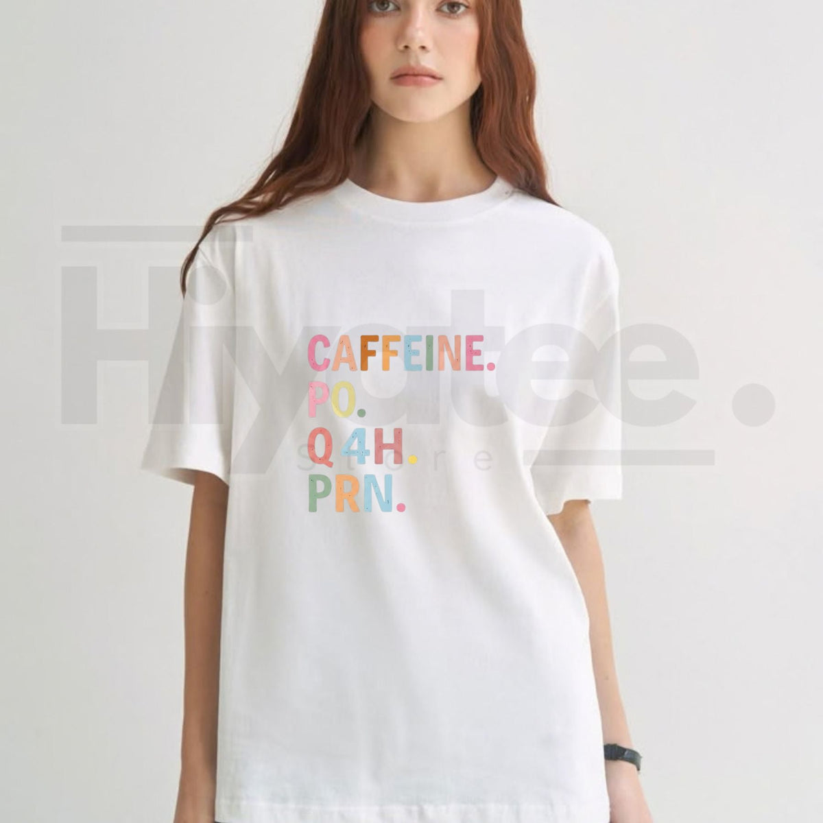 PRN Nurse T-Shirt – Caffeine PO Q4H PRN Funny Healthcare Worker Graphic Tee