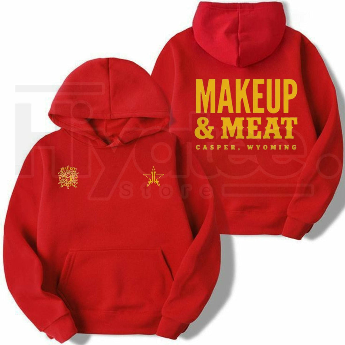 Makeup & Meat Graphic Hoodie – Funny Aesthetic Unisex Cotton Pullover