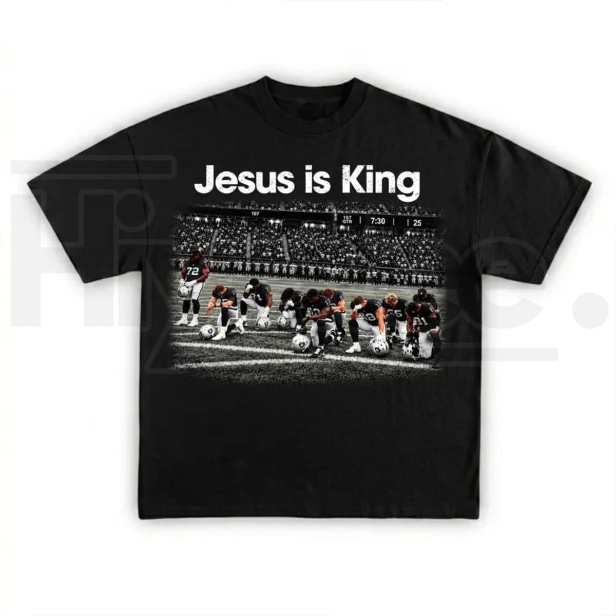 Jesus Is King Football T-Shirt – Retro Praying Team Graphic Tee