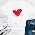 Red and Pink Glitter Heart Graphic Tee