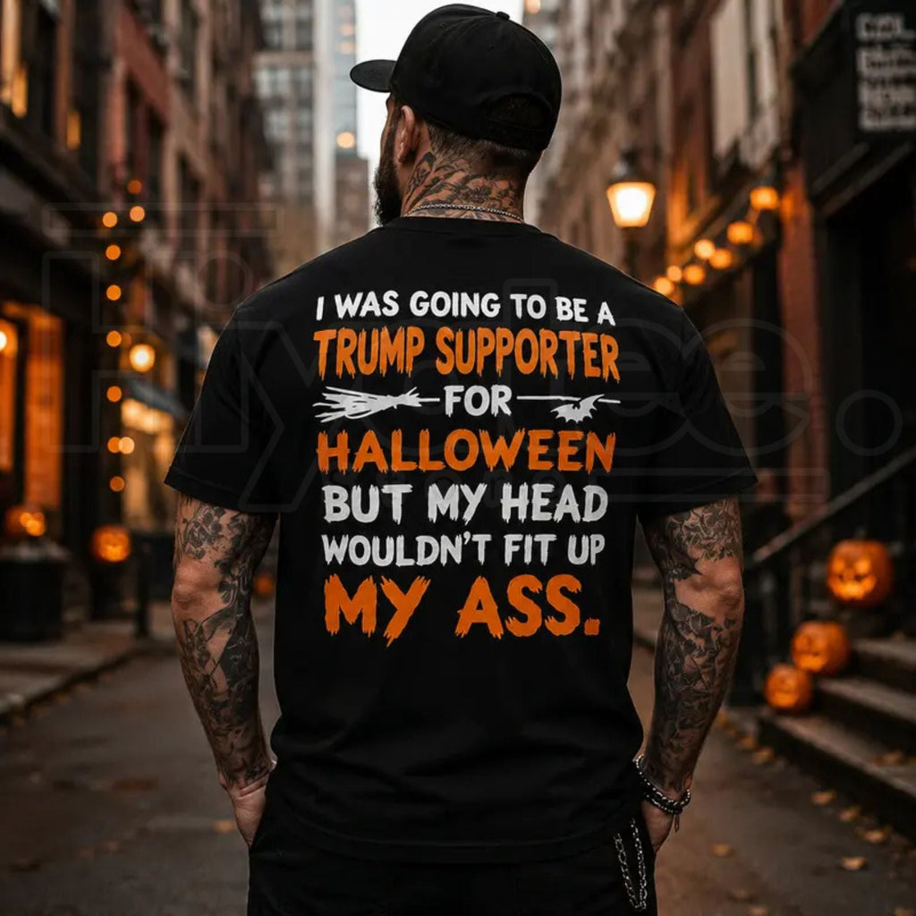 Men's Halloween Political Quote T-Shirt – Back Print Bat Spooky Novelty Tee