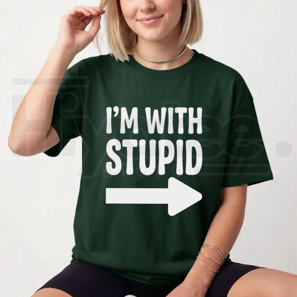 I'm With Stupid Funny Couple T-Shirt – Matching Arrow Graphic Tee