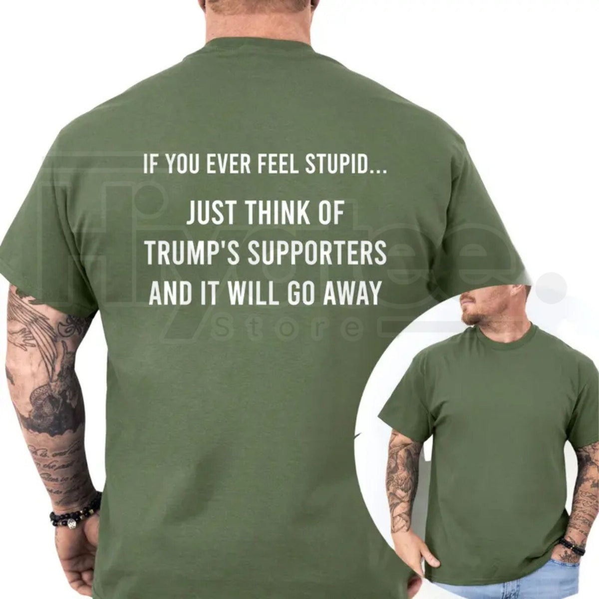 "Think Of Trump's Supporters" – Funny Sarcastic Liberal Graphic Top