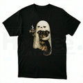 Ghost Cat Halloween T-Shirt – Spooky Black Cat & Coffee Lover Graphic Tee