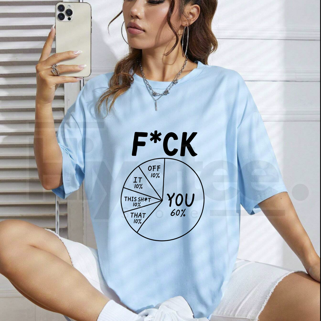 No F*cks Given Pie Chart T-Shirt – Funny Sarcastic Graphic Tee