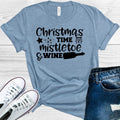 Christmas Time Mistletoe & Wine Graphic Tee