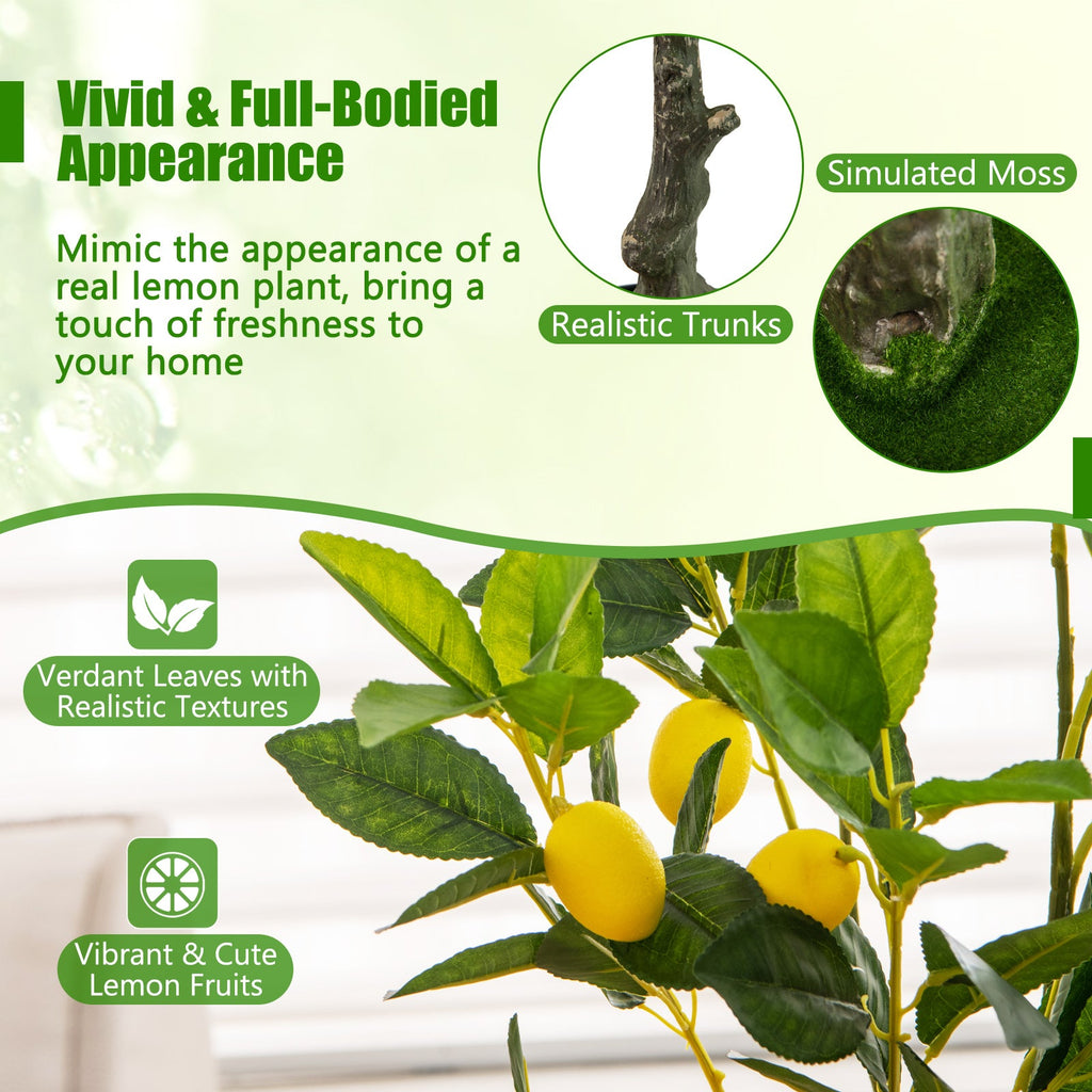 Artificial Lemon Tree 2.6/4/5.2 Feet Tall Fake Lemon Plant wuth Lemon Fruits