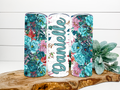 Blue Succulent Stainless Steel Tumbler