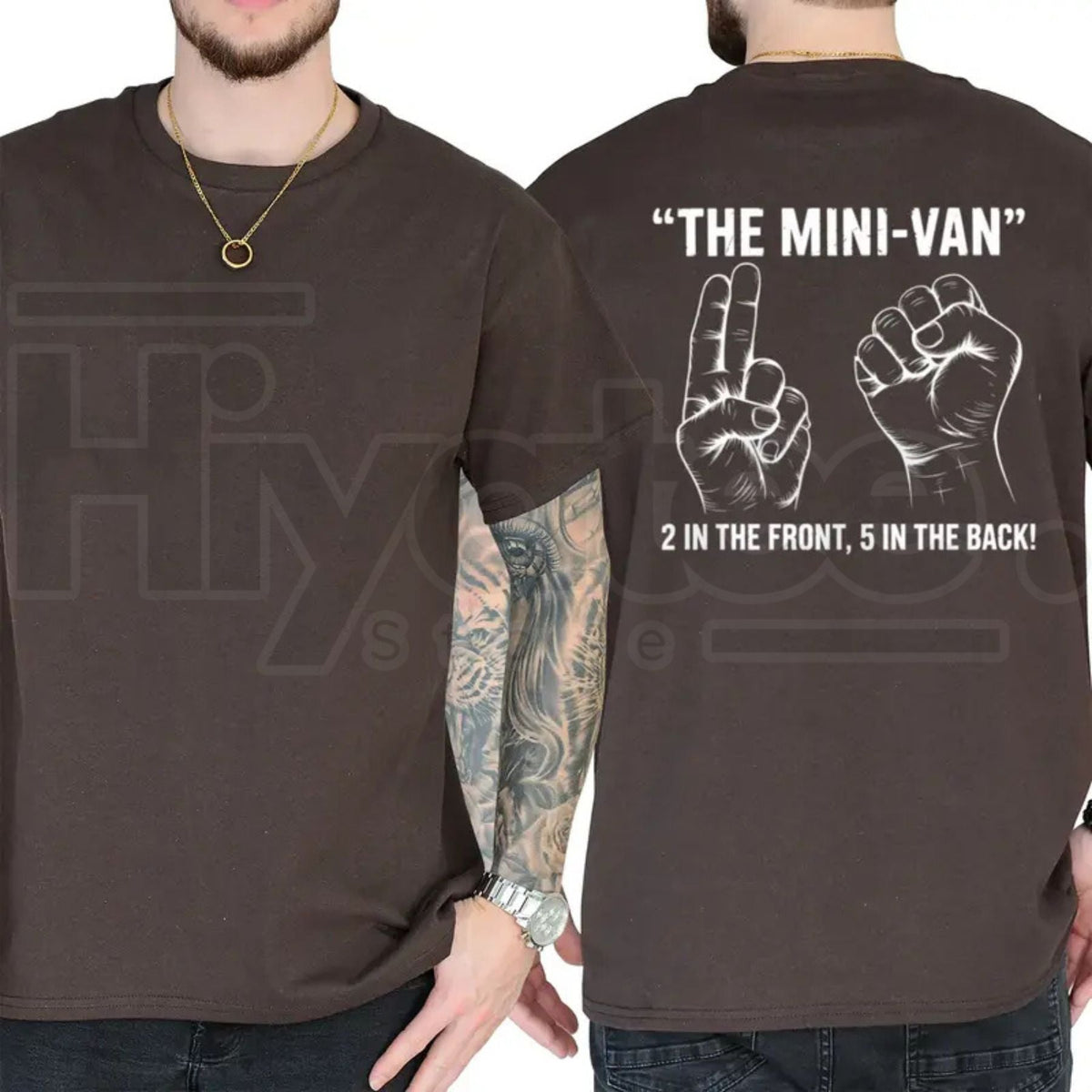 Minivan Funny Family T-Shirt – 2 Front 5 Back Tee