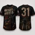 Horror Slasher Baseball Jersey – Gothic Halloween Dark Character Graphic Shirt