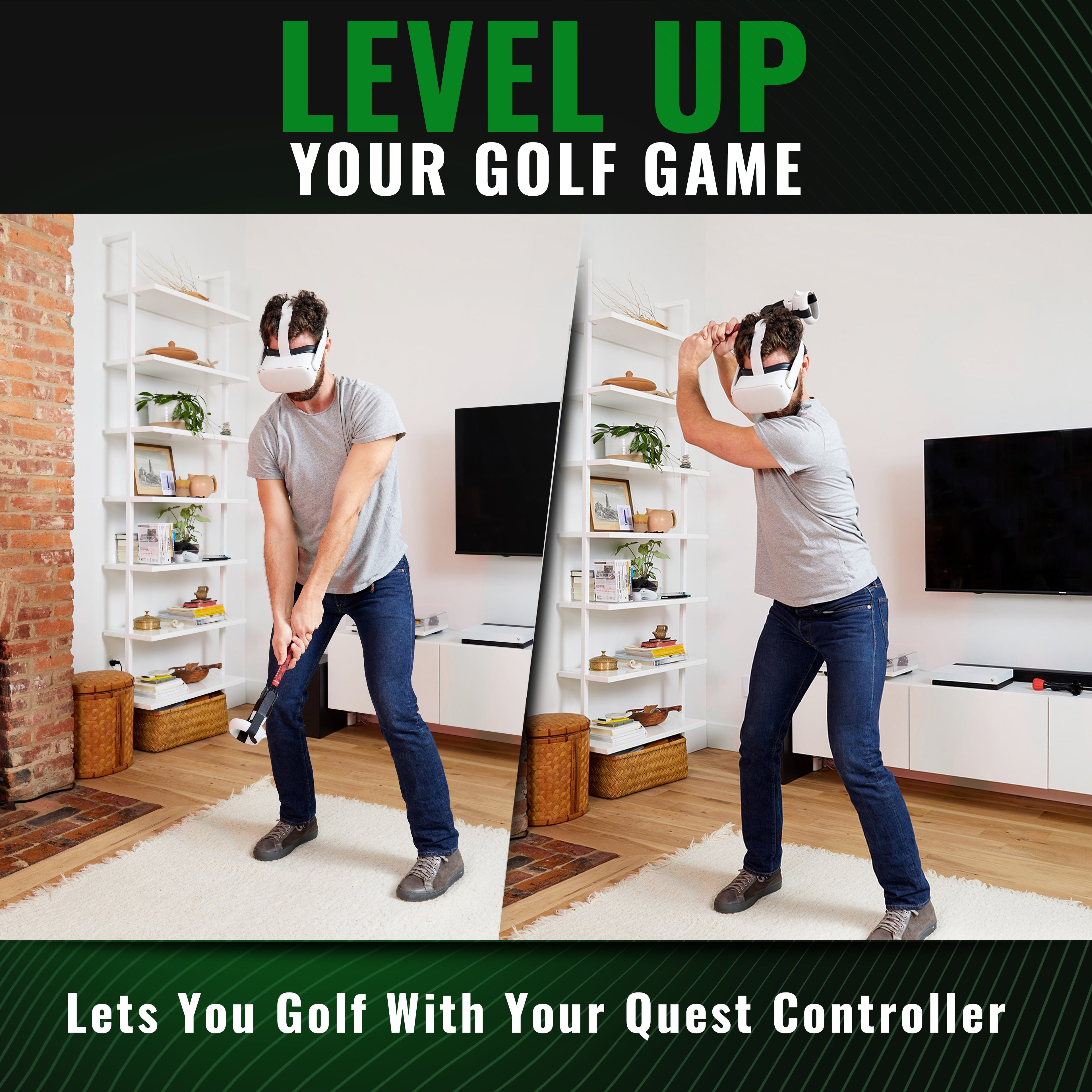 DriVR - VR Golf Club Handle Accessory - Compatible with Meta Quest , Quest 2, and Rift S - For GOLF+