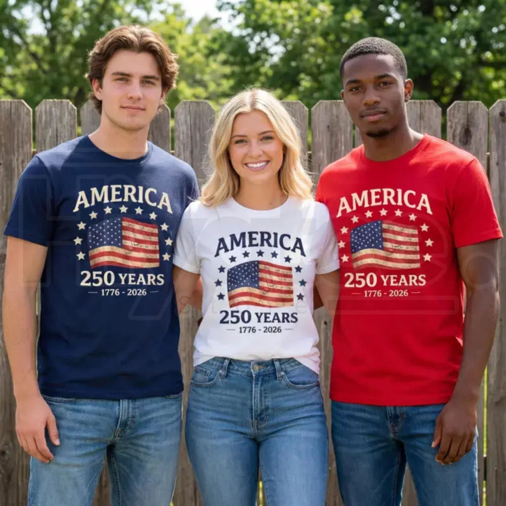 "USA 250th Anniversary" – Vintage 1776–2026 Patriotic Graphic Top