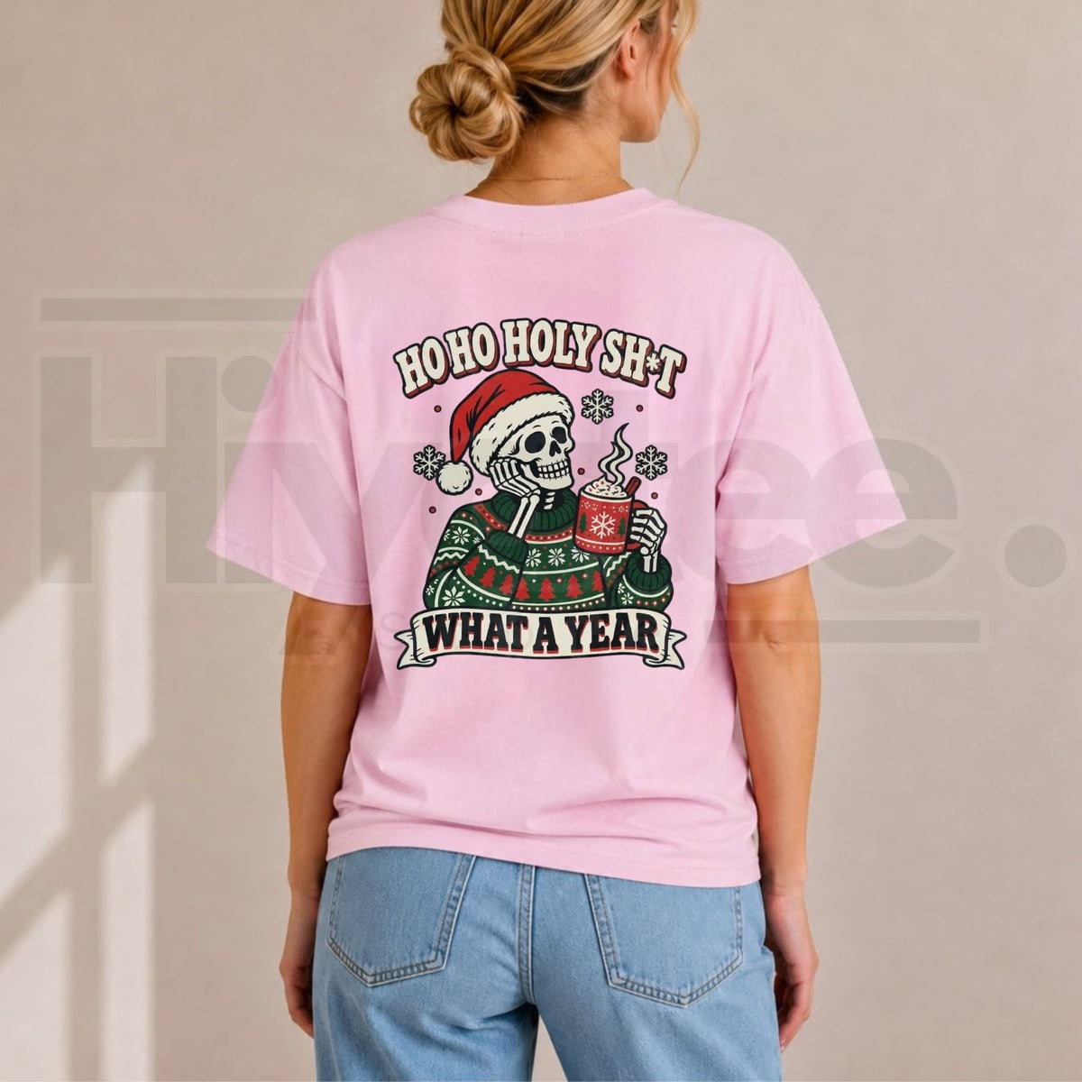 What A Year Skeleton Christmas T-Shirt – Sarcastic Spooky Holiday Graphic Tee