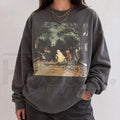 Dark Halloween Sweatshirt – Vintage Gothic Skeleton & Spooky Witch Graphic Crewneck, Ghost Pumpkin Dark Fantasy Apparel