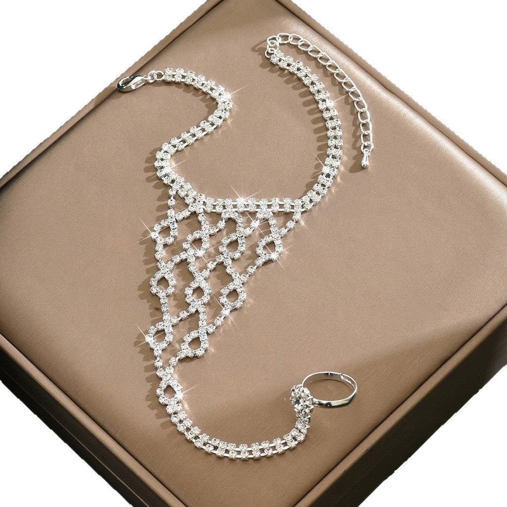 Cross-Border New Style Crystal Zircon Geometric Anklet, Fashionable, Light Luxury, High Aesthetic Value, Seaside Vacation Style Foot Jewelry Wholesale