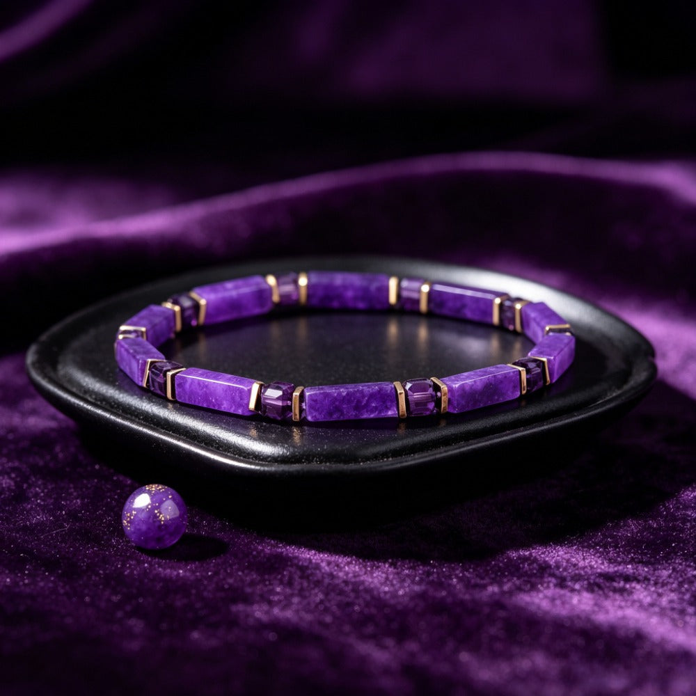 Long Strip-shaped Natural Stone Bead Bracelet