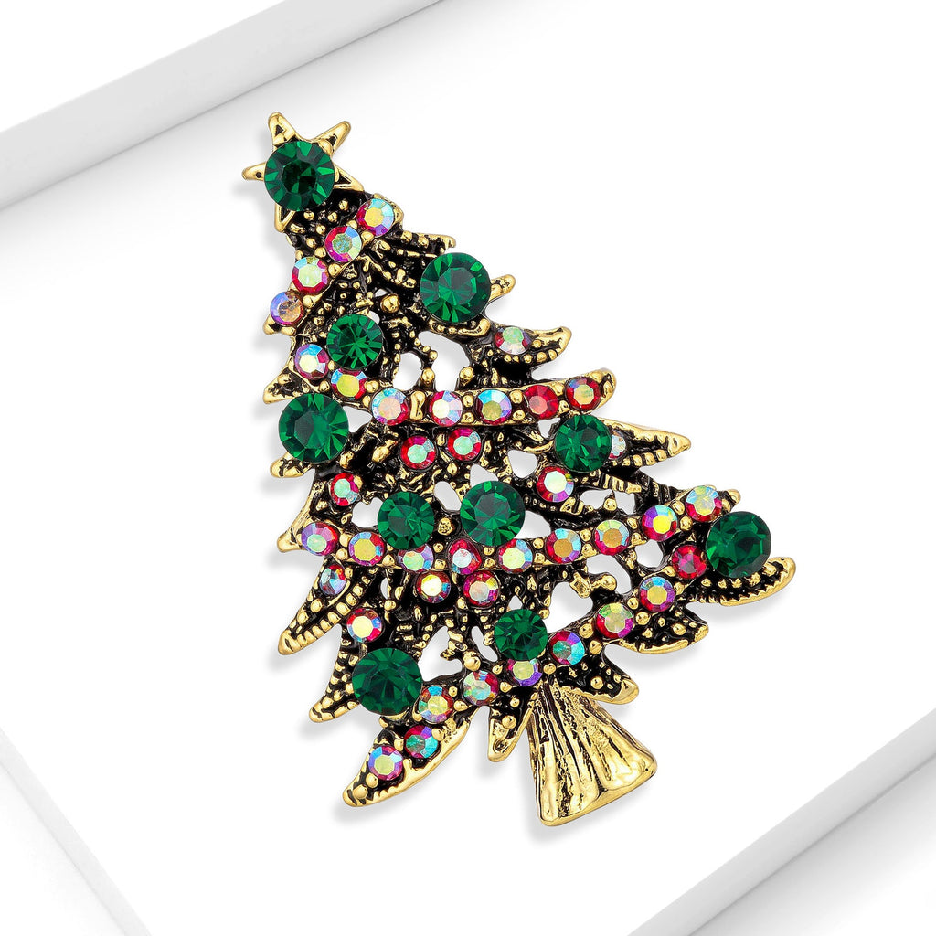 New European And American-style Christmas Tree Alloy Oil-drop Brooch