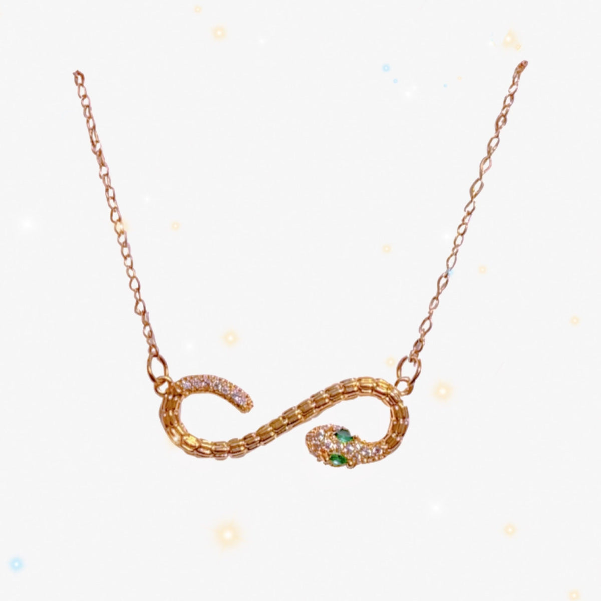 Titanium Steel Clavicle Chain Cross-border Explosions Lucky 8-character Pendant Necklace Women's Light Luxury Ins Wind Hundred Tower Manufacturers Wholesale Jewelry