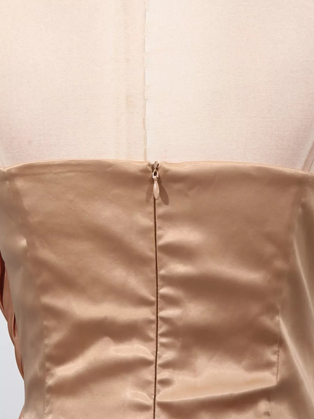 Halter Neck Ruched Maxi Dress – Champagne