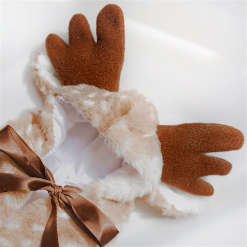 Christmas Pet Clothing Elk Cape Cloak