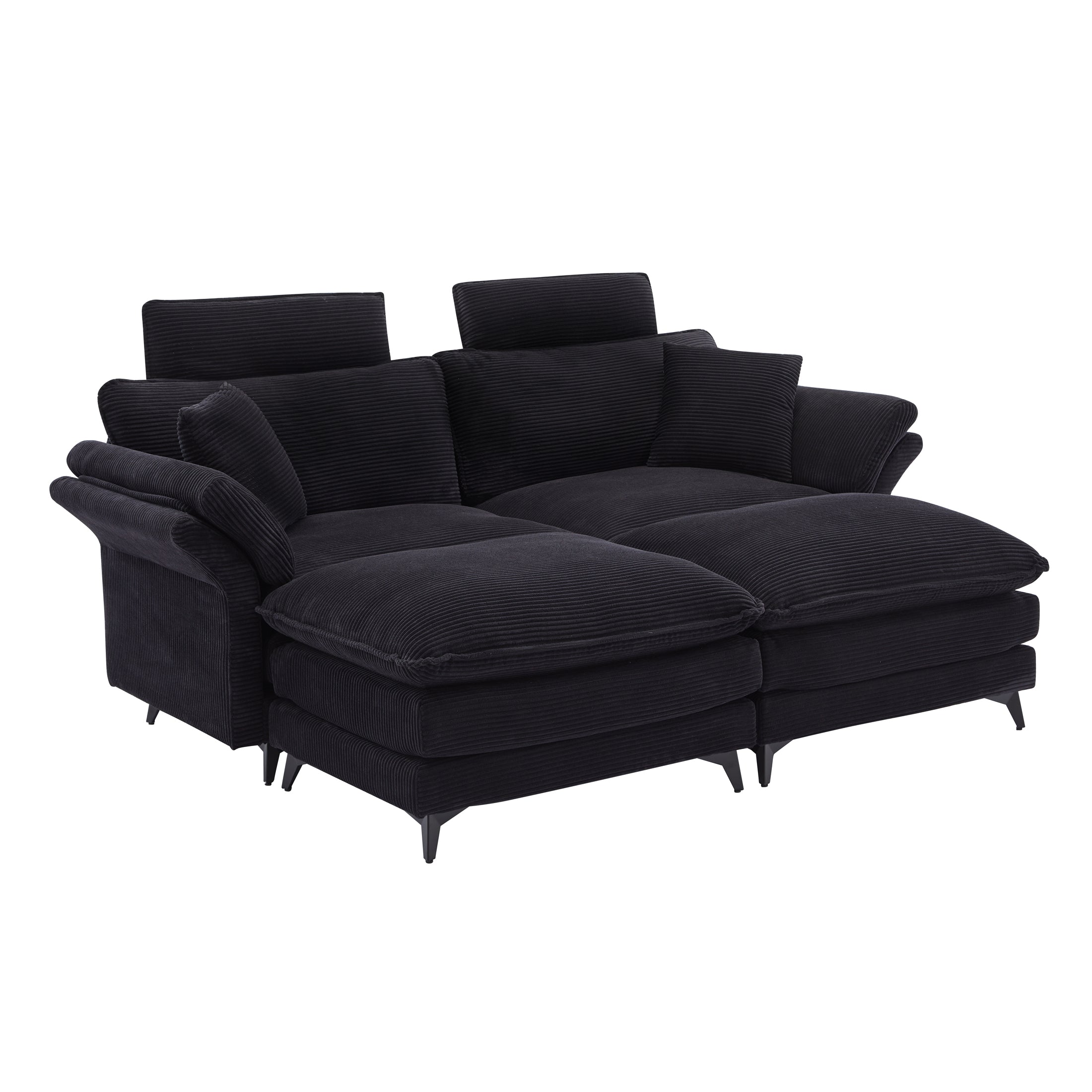Deep Seat Sectional Sofa with Ottomans