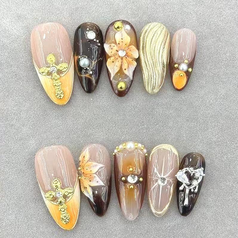 1070 Handmade Nail Wear Nail Art Reusable Press on Nails False Nails