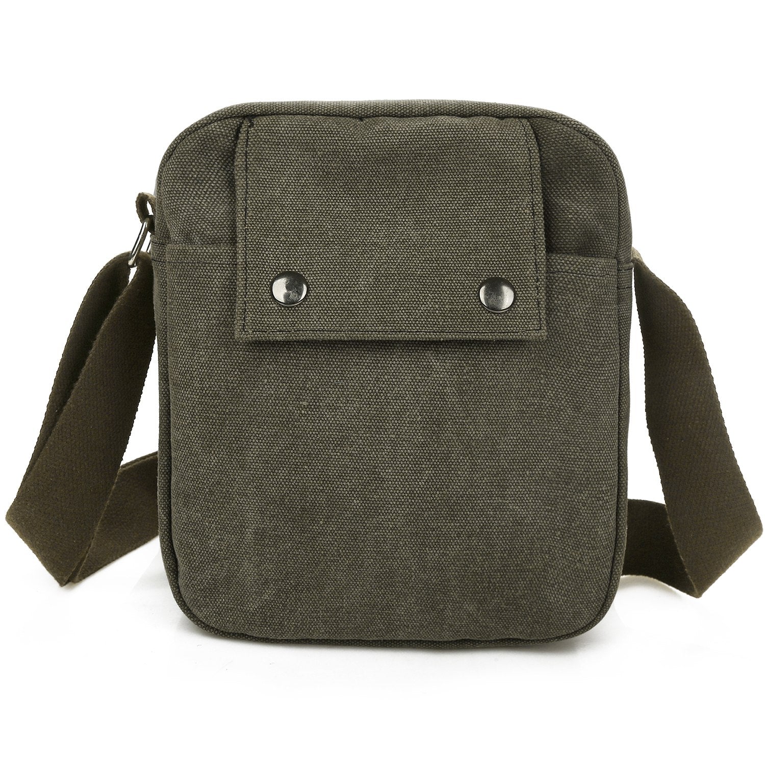 Crossbody Canvas Bag for Phone and Tablet Zipper Pockets