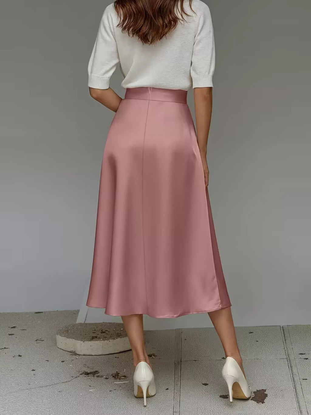 Satin Midi Skirt