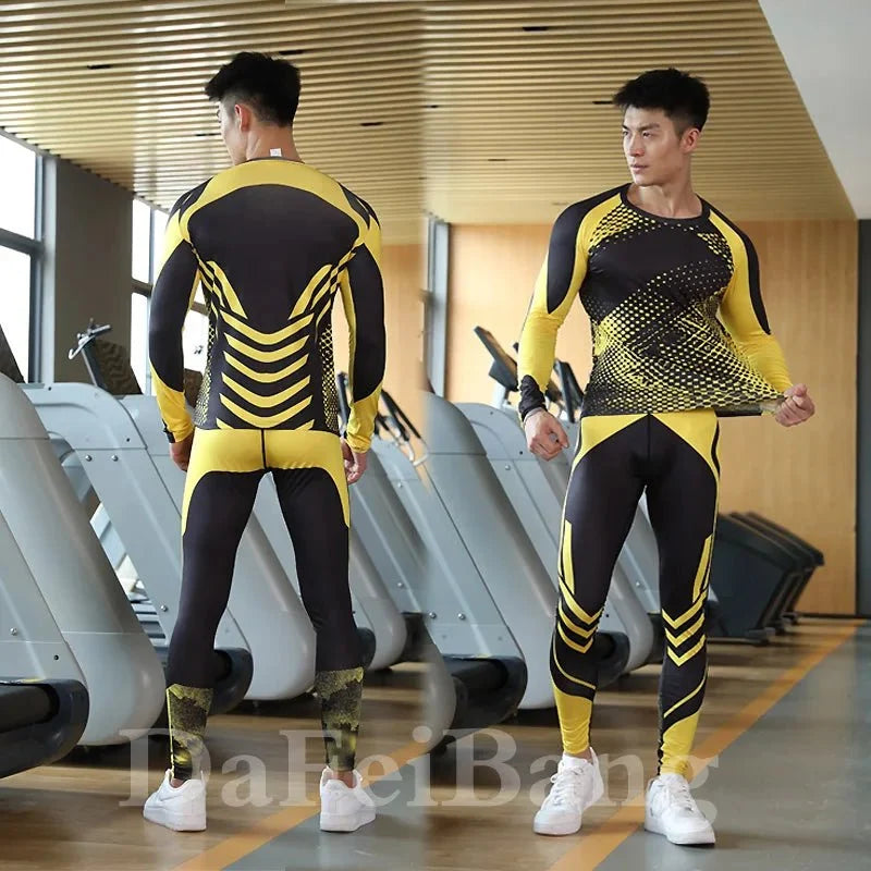 Men's 3-Piece Compression Workout Suit – Rashguard Set