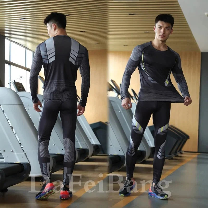 Men's 3-Piece Compression Workout Suit – Rashguard Set