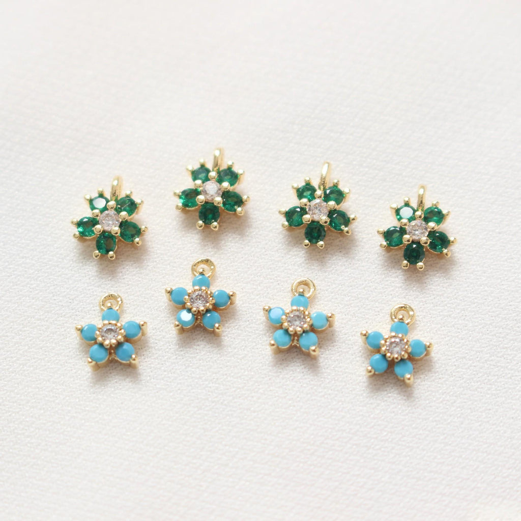 Five-Petal Flower Pendant With Zircon Inlays